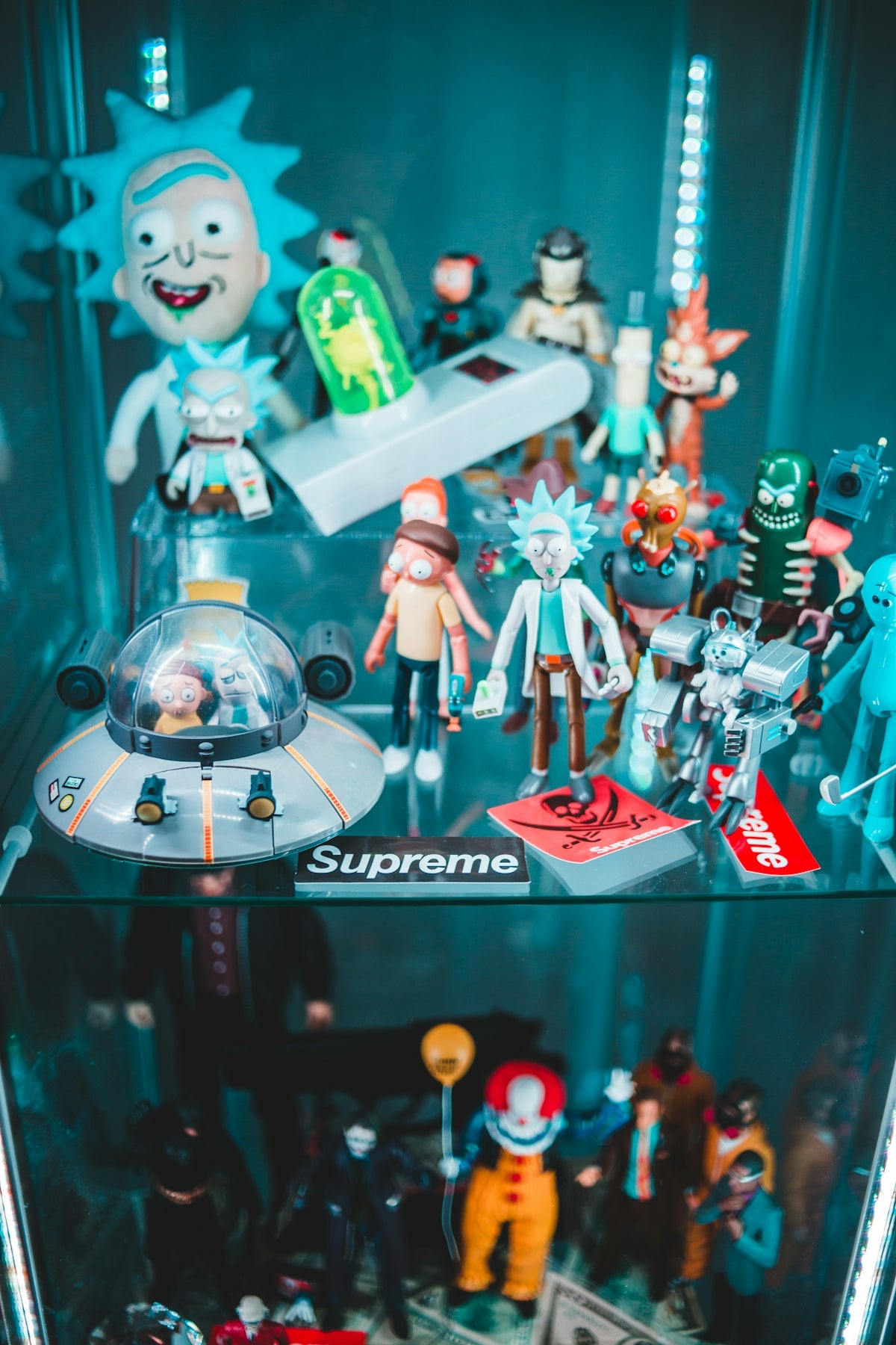 assorted anime character figurines