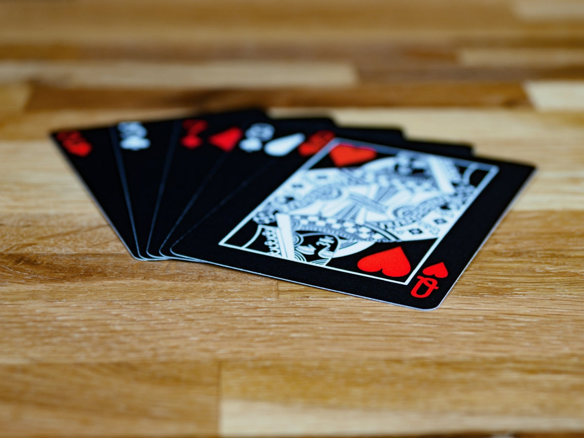 black and white playing card