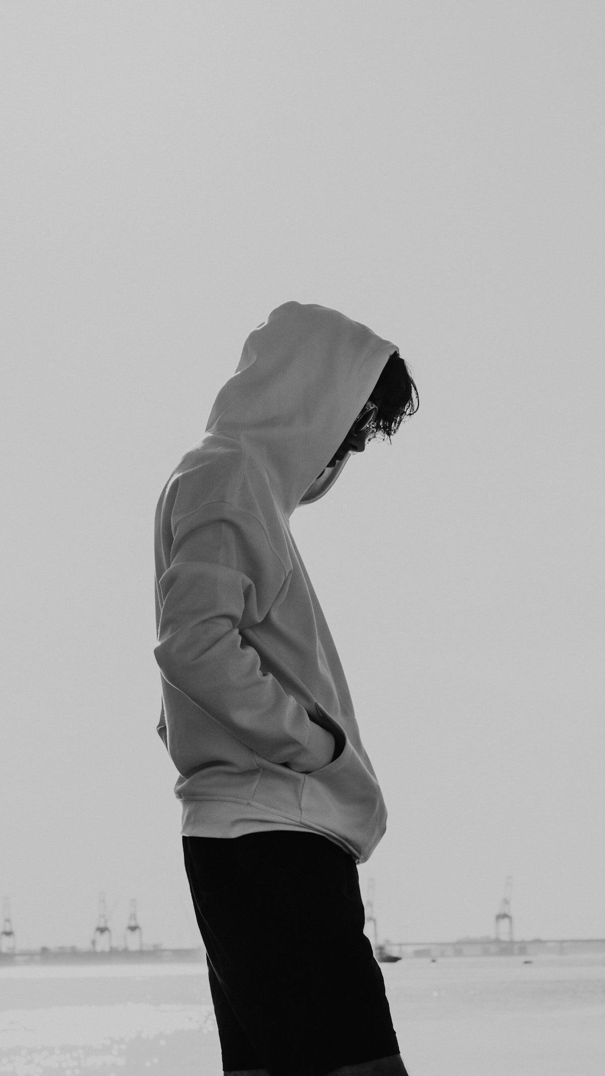 a person wearing a hood