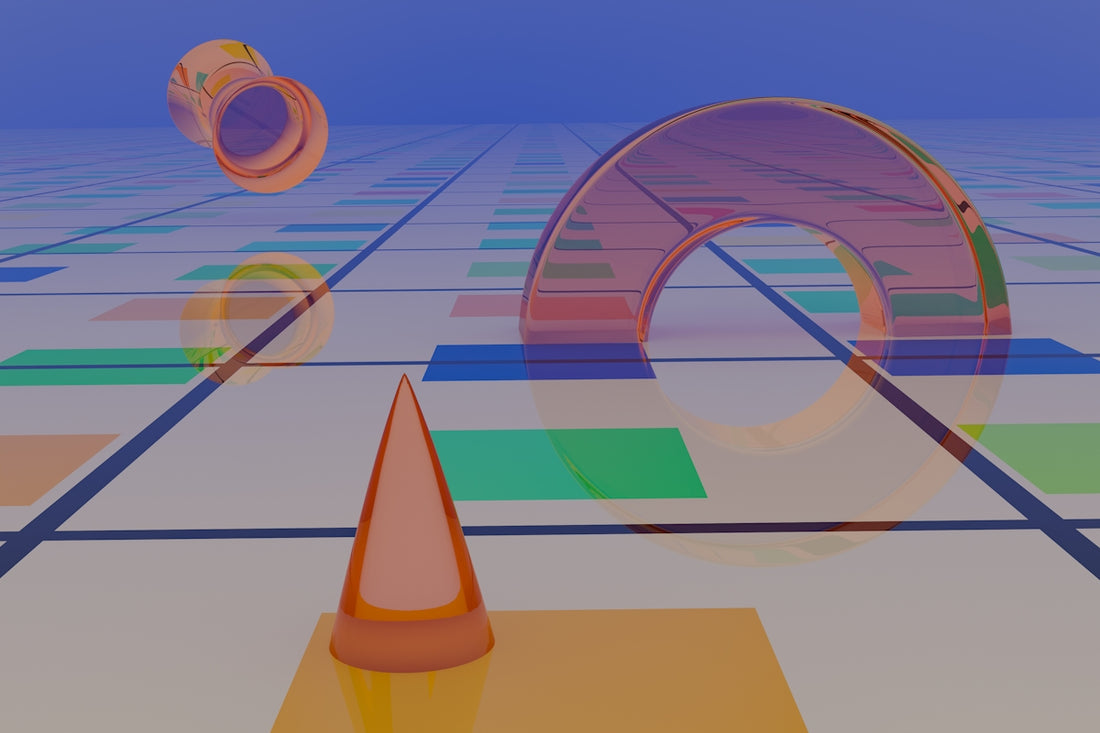 A computer generated image of a traffic cone