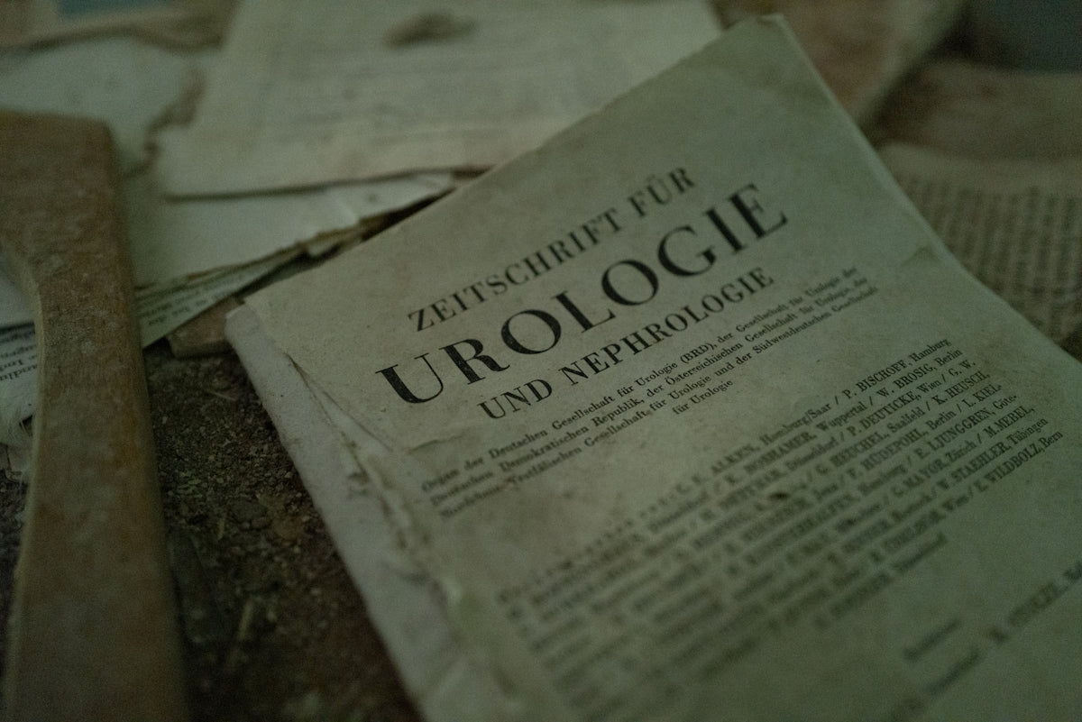 An old german medical textbook on urology.