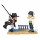 One Piece World Collectable Figur: Roronoa Zoro vs Dracule Mihawk Bandai