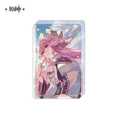 Genshin Impact - Akryldekoration med Glitter / Kvicksandseffekt - Yae Miko - 55x85mm Sakami Merchandise