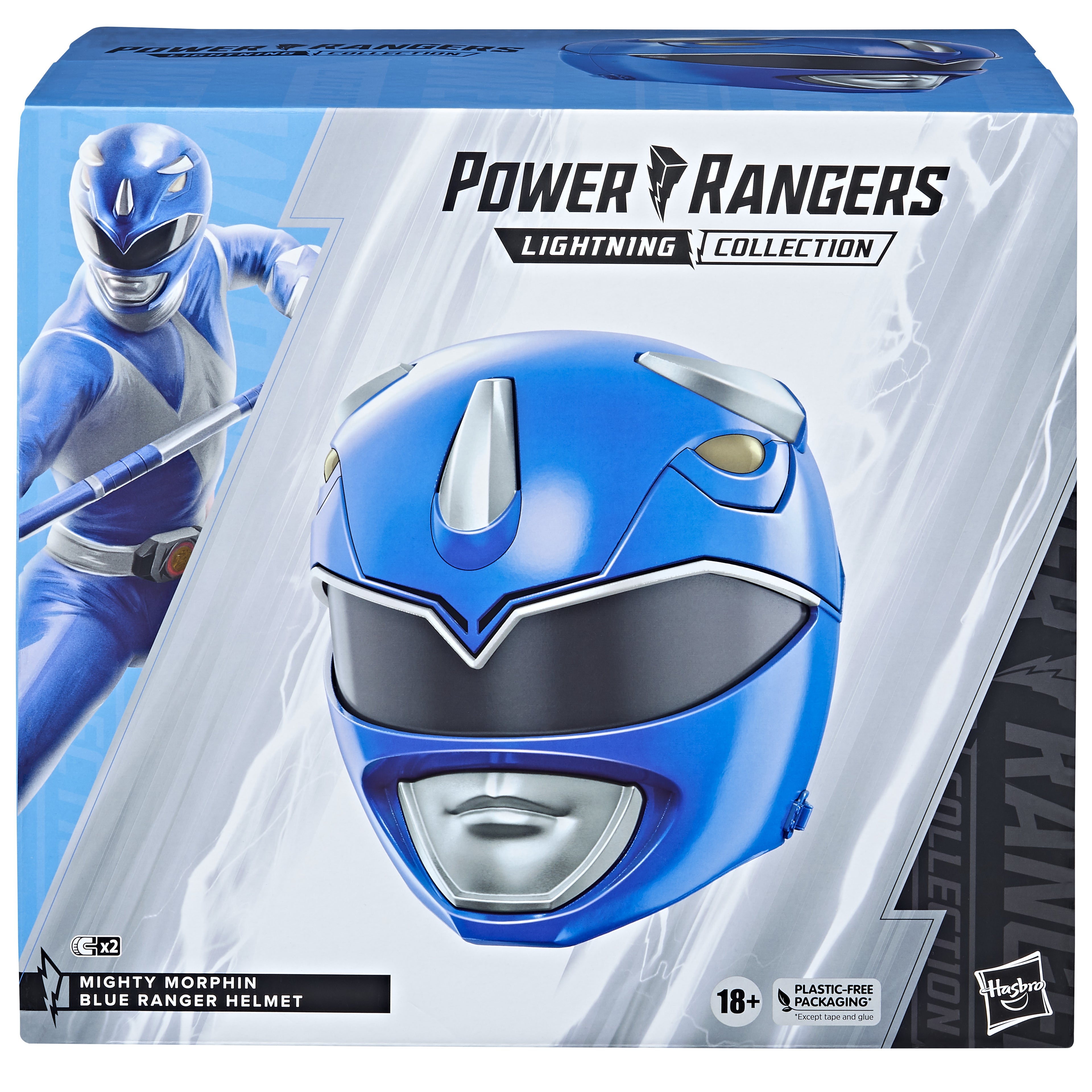 Power Rangers Lightning Collection Mighty Morphin Blue Ranger Helmet Hasbro
