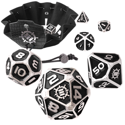 ENHANCE Tabletop RPGs 7pc Metal RPG Dice (Collector's Edition Black) Enhance Gaming