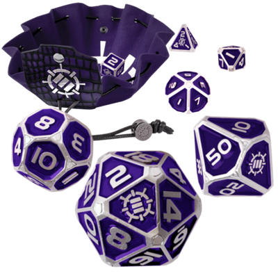 ENHANCE Tabletop RPGs 7pc Metal RPG Dice (Collector's Edition Purple) Enhance Gaming