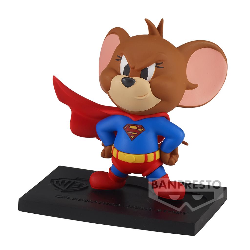 Tom and Jerry Figur Samling – Tom and Jerry som Superman – WB100års Jubileum (B: Jerry) Bandai