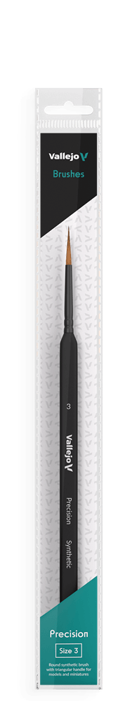 Vallejo Precision Rund Borste med Triangulärt Handtag No. 3 Vallejo