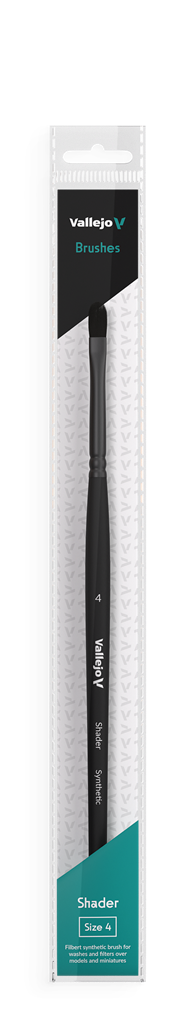 Vallejo - Filbert Shader Flat Synthetic Brush No. 4 Vallejo