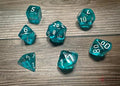 Chessex Translucent Polyhedral Teal/White 7-Die Set Chessex