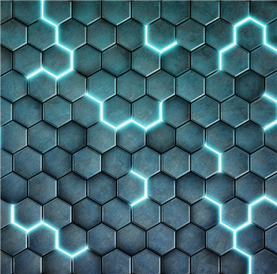 Kraken Wargames Spelmatta - Blå Hexagon Kraken Wargames