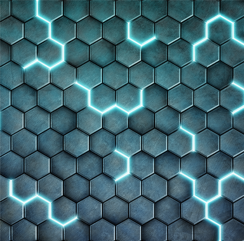 Kraken Wargames Spelmatta - Blå Hexagon Kraken Wargames