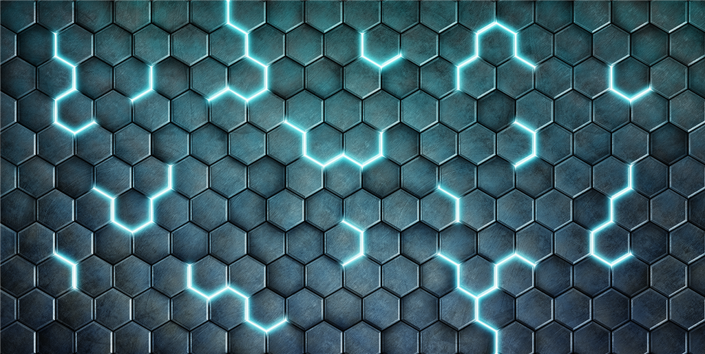 Kraken Wargames Spelmatta - Blå Hexx Kraken Wargames