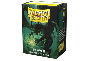 Dragon Shield Dual Matte Sleeves - Metallic Green / Power (100 Sleeves) Arcane Tinmen