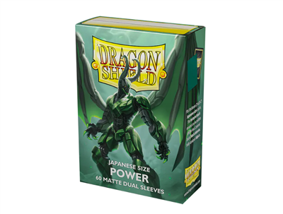 Dragon Shield Dual Matte Japansk Storlek Fodral - Metallic Grön / Power (60 Fodral) Arcane Tinmen