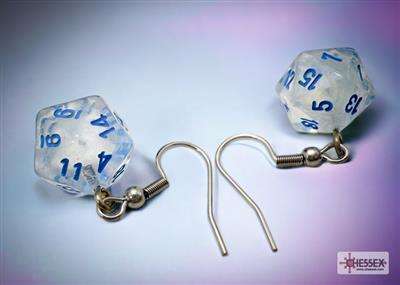 Chessex Hook Earrings Borealis Icicle Mini-Poly d20 Par Chessex