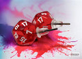 Chessex Stud Earrings Translucent Red Mini-Poly d20 Pair Chessex