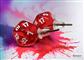 Chessex Stud Earrings Translucent Red Mini-Poly d20 Pair Chessex