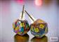 Chessex Stud Earrings Festive Mosaic Mini-Poly d20 Pair Chessex