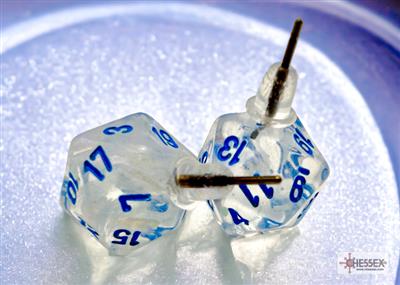 Chessex Stud Örhängen Borealis Icicle Mini-Poly d20 Par Chessex