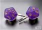 Chessex Stud Örhängen Borealis Royal Purple Mini-Poly d20 Pair Chessex