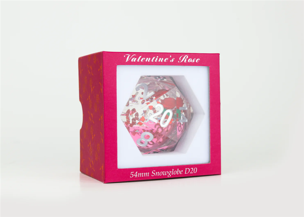 Sirius Dice - Valentine Rose 54mm Snöglob D20 Sirius Dice