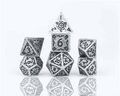 Sirius Tärningar - Tärningsset - Illusorisk Metal - Silver Sirius Dice