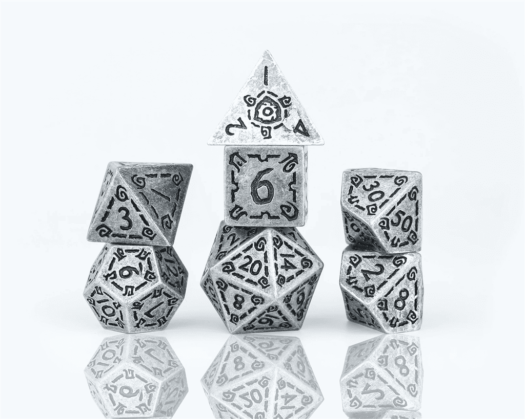 Sirius Tärningar - Tärningsset - Illusorisk Metal - Silver Sirius Dice