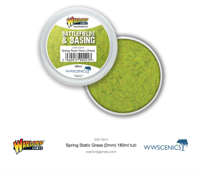 Battlefields & Basing: Spring 2mm Static Grass (180ml) Warlord Games