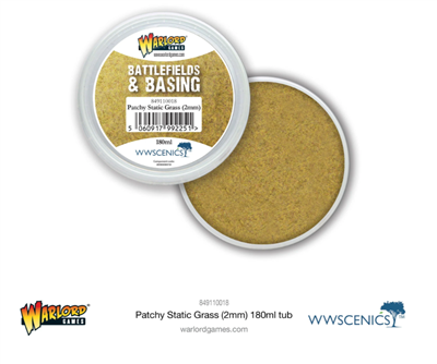 Battlefields & Basing: Patchy 2mm Static Grass (180ml) Warlord Games