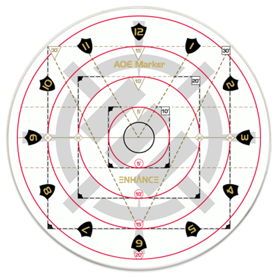 ENHANCE Tabletop RPGs 30ft Spell AoE Damage Template Enhance Gaming