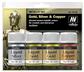 Vallejo - Liquid Gold 4-färgers set - Alkoholbaserat Metallic Set Vallejo