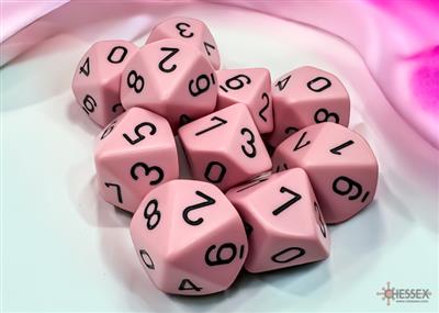 Chessex Opaque Pastell Rosa d10 Tärningar Set med 10 Stycken Chessex