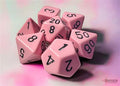 Chessex Opaque Pastell Rosa/ Svart Polyhedral 7-Tärningsset Chessex
