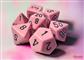 Chessex Opaque Pastell Rosa/ Svart Polyhedral 7-Tärningsset Chessex