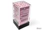 Chessex Opaque Pastel Pink/Black 16mm d6 Tärningar Block (12 Tärningar) Chessex