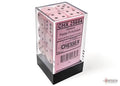 Chessex Opaque Pastel Pink/Black 16mm d6 Tärningar Block (12 Tärningar) Chessex