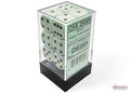 Chessex Opaque Pastel Green/Black 16mm d6 Tärningsblock (12 tärningar) Chessex