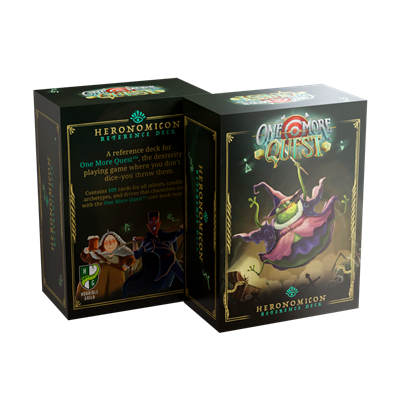 One More Quest - Heronomicon Referenskort Modiphius Entertainment