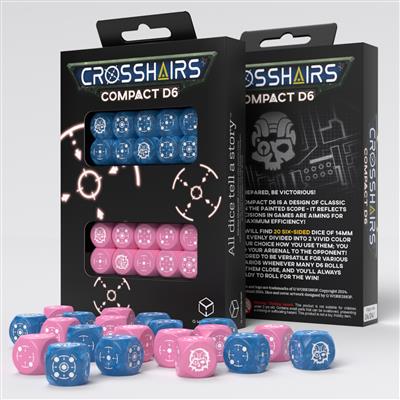 Crosshairs Compact D6: Blue & Pink Dice Set Q-Workshop