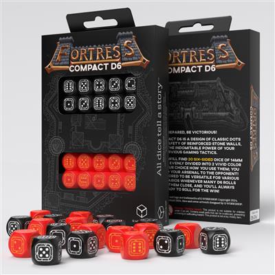 Fortress Compact D6: Svart & Röd - Tärningsset Q-Workshop