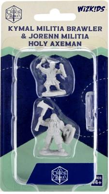 Critical Role Unpainted Miniatures: Kymal Militia Brawler & Jorenn Militia Holy Axeman WizKids/NECA