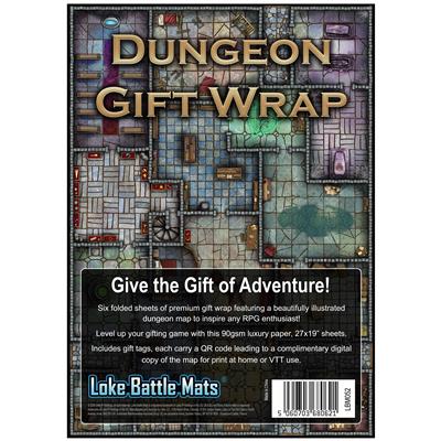 Dungeon Gift Wrap - 6 Sheets with Tags Loke BattleMats