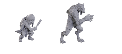 Critical Role Omålade Miniatyrer: Chetney Pock O'Pea & Varg WizKids/NECA