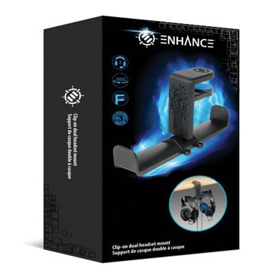 ENHANCE Clip-on Dual Headphone Mount för Gaming Enhance Gaming