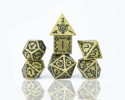 Sirius Tärningar - Tärningsset - Illusory Metal - Guld Sirius Dice