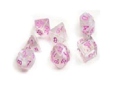 Sirius Dice - Tärningsset - Vit moln med rosa bläck Sirius Dice