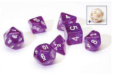 Sirius Tärningar - Genomskinlig Lila Resin Sirius Dice