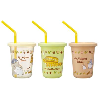 3 Glas med Sugrör Set - My Neighbor Totoro Semic