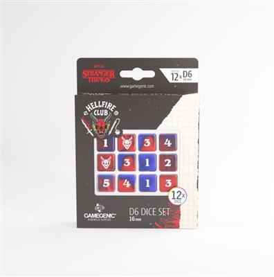 Gamegenic - Stranger Things - Hellfire Club D6 Tärningsset (12x) – 16 mm